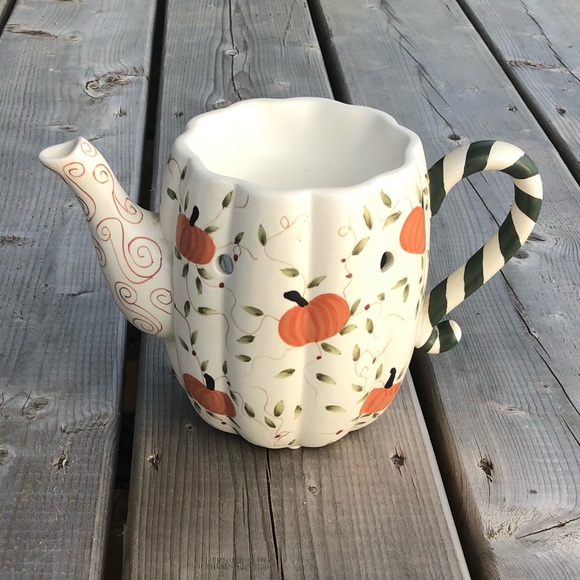 Yankee Candle Pumpkin Themed Tart Burner Teapot - Picture 2 of 11